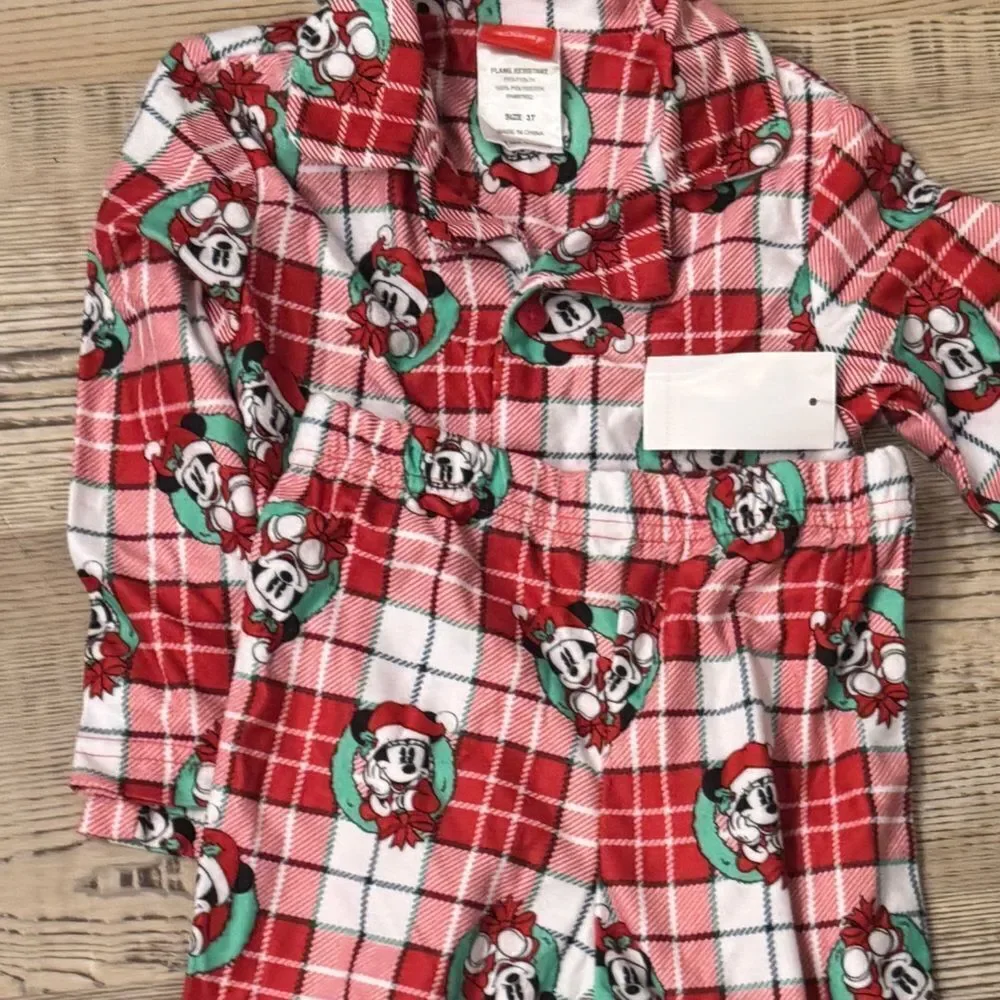 Mickey Mouse Toddler Boys Shirt and Pajama, 2 Piece Set  2T Christmas 🎄